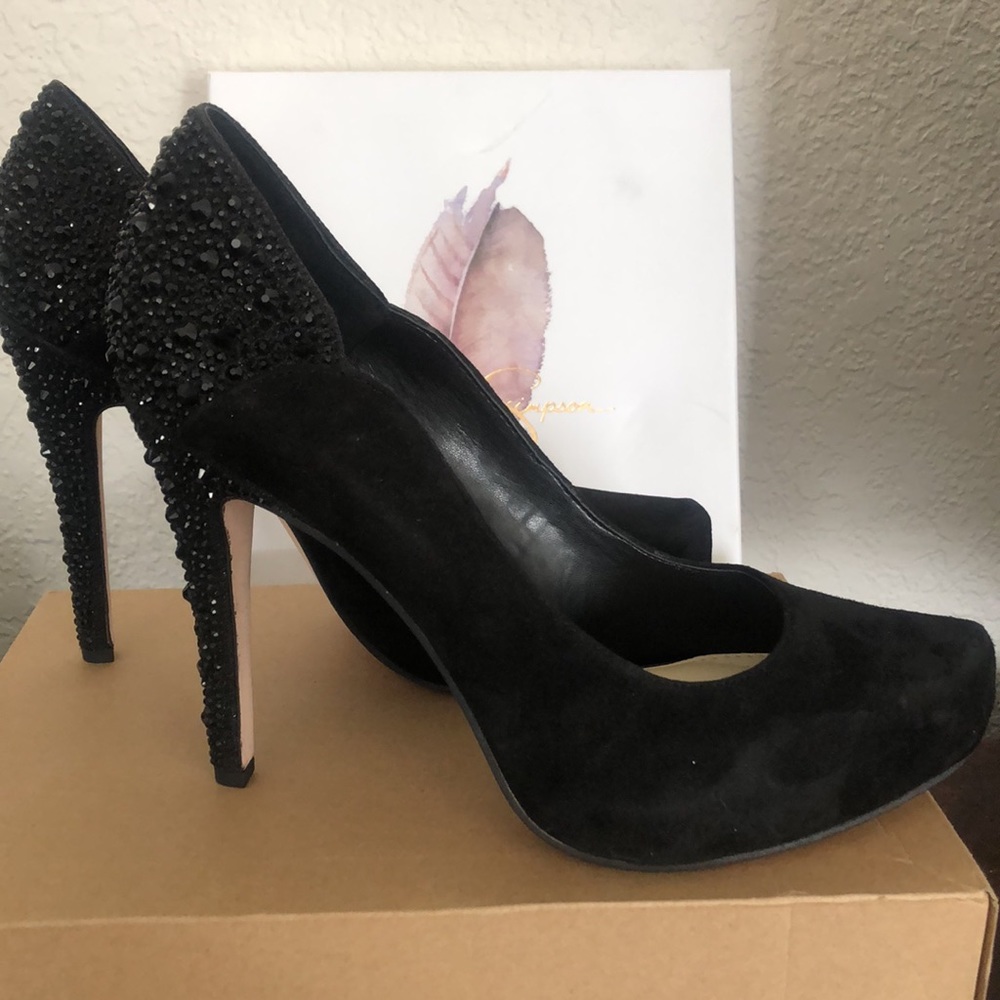 Jessica Simpson Black embellished 4”  heels